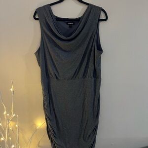 Express Charcoal Sleeveless Midi Dress